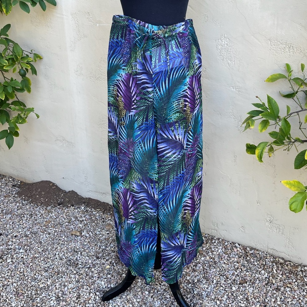 NWOT Bleu Rod Beattie sheer palazzo pants / Coveruo - size S